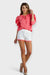Coral Pink Puff Sleeve Blouse-Shorts Two-Piece Set by Sara Sabella Italian Women's Clothing