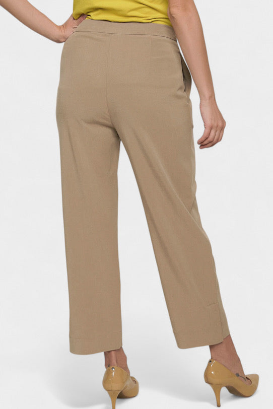 Andrea Pleated Cropped Tencel Pants by Marise Eco Couture Italian Women's Fashion- Back View