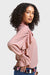 Anna Rose Pink Ruffled Georgette Blouse Top by Sara Sabella Italian Women's Fashion