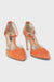 Arancia Orange T-Strap Suede Heels by Danilo di Lea Italian Women's Shoes