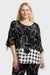 Ava Plus Size Black & White Floral Print Split-Sleeve Blouse by Oltretempo Italian Women's Clothing