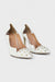 Bianca Gold Studded White Leather Pumps by Danilo di Lea Italian Women's Shoes