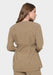 Carmella Tan Tie-Front Belted Blazer by Marise.Eco.Couture Italian Women's Fashion- Back View