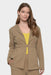 Carmella Tan Tie-Front Belted Blazer by Marise.Eco.Couture Italian Women's Fashion- Front View