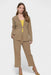 Carmella Tan Tie-Front Belted Blazer paired with Andrea Tan Cropped Pants by Marise.Eco.Couture Italian Women's Fashion- Front View