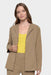 Carmella Tan Tie-Front Belted Blazer by Marise.Eco.Couture Italian Women's Fashion- Front open jacket View