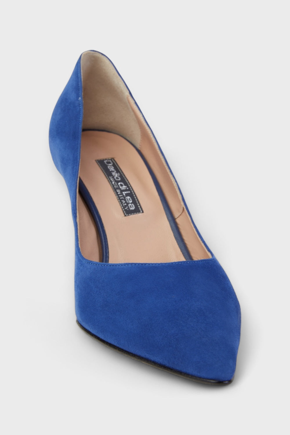 Royal Blue Suede Flared Heel Pumps Italian Women's Shoes — Shops