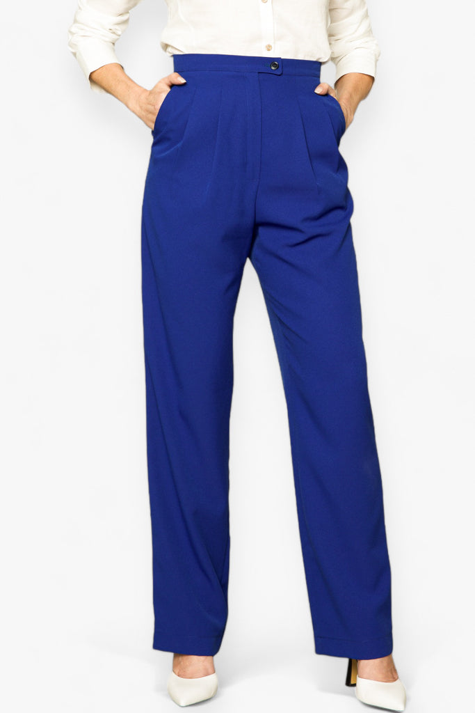 royal blue dress slacks Royal Blue Pleated Trouser Pants