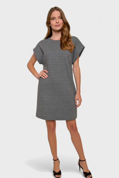 Francesca Raglan Sleeve Shift Zigzag Pattern Cotton Sweater Dress by Marise.Eco.Couture Italian Women's Fashion