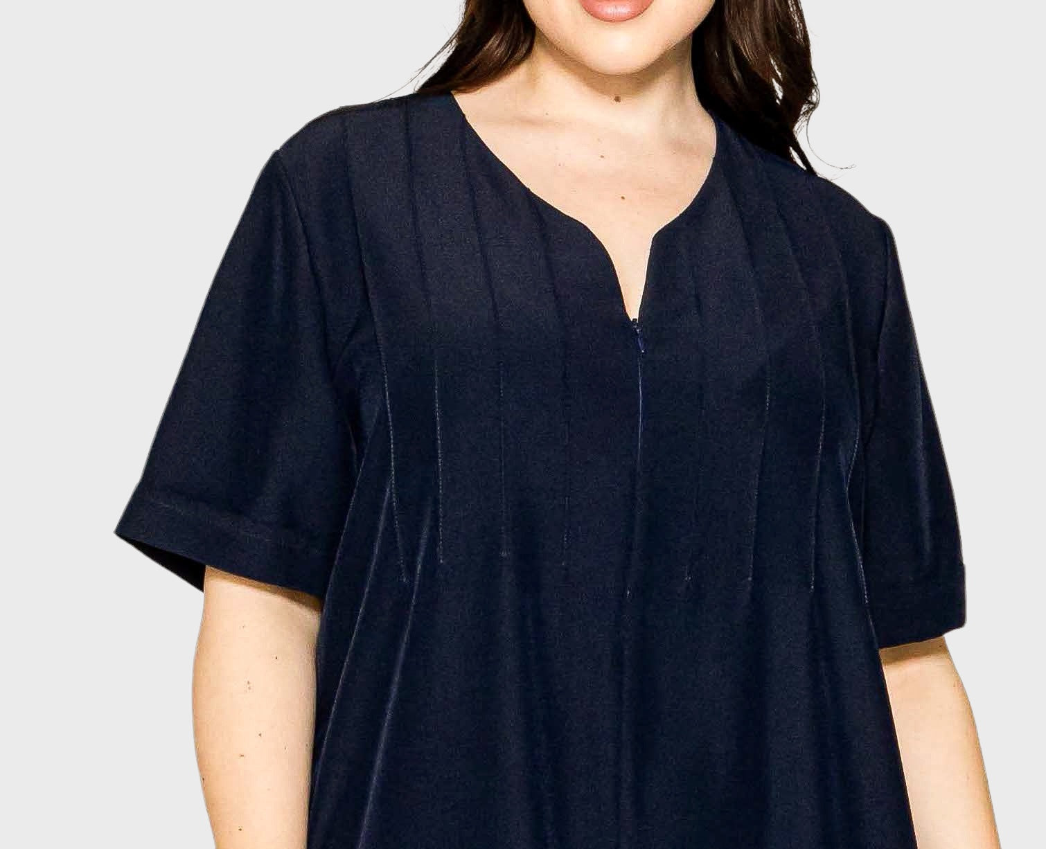 womens plus size navy blue dress City Chic Plus Size Opulent Elbow Sleeve Dress