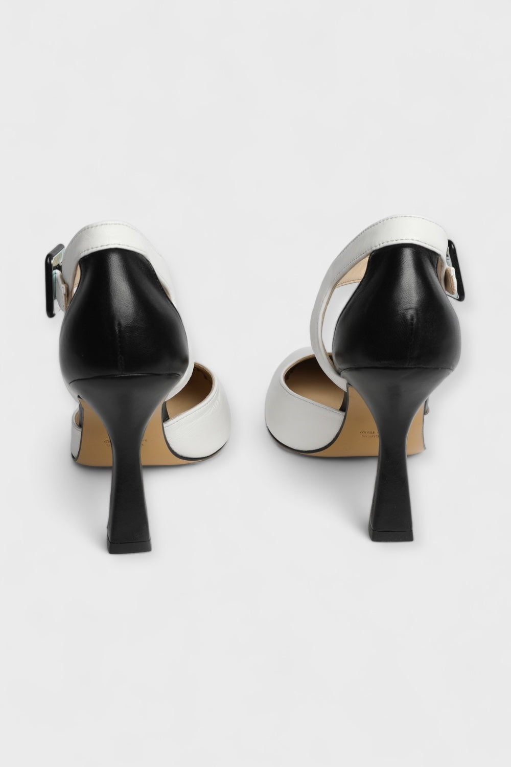 Gatsby Black & White Ankle Strap Pumps by Marco Cinosi Italian Women's Shoes
