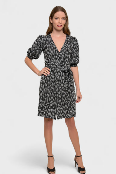 black and silver wrap dress YOURS LONDON Plus Size Black & Silver Metallic Dobby Wrap Dress