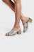 Janice Silver Leather Mule Sandals on Model by Danilo di Lea Italian Women's Shoes