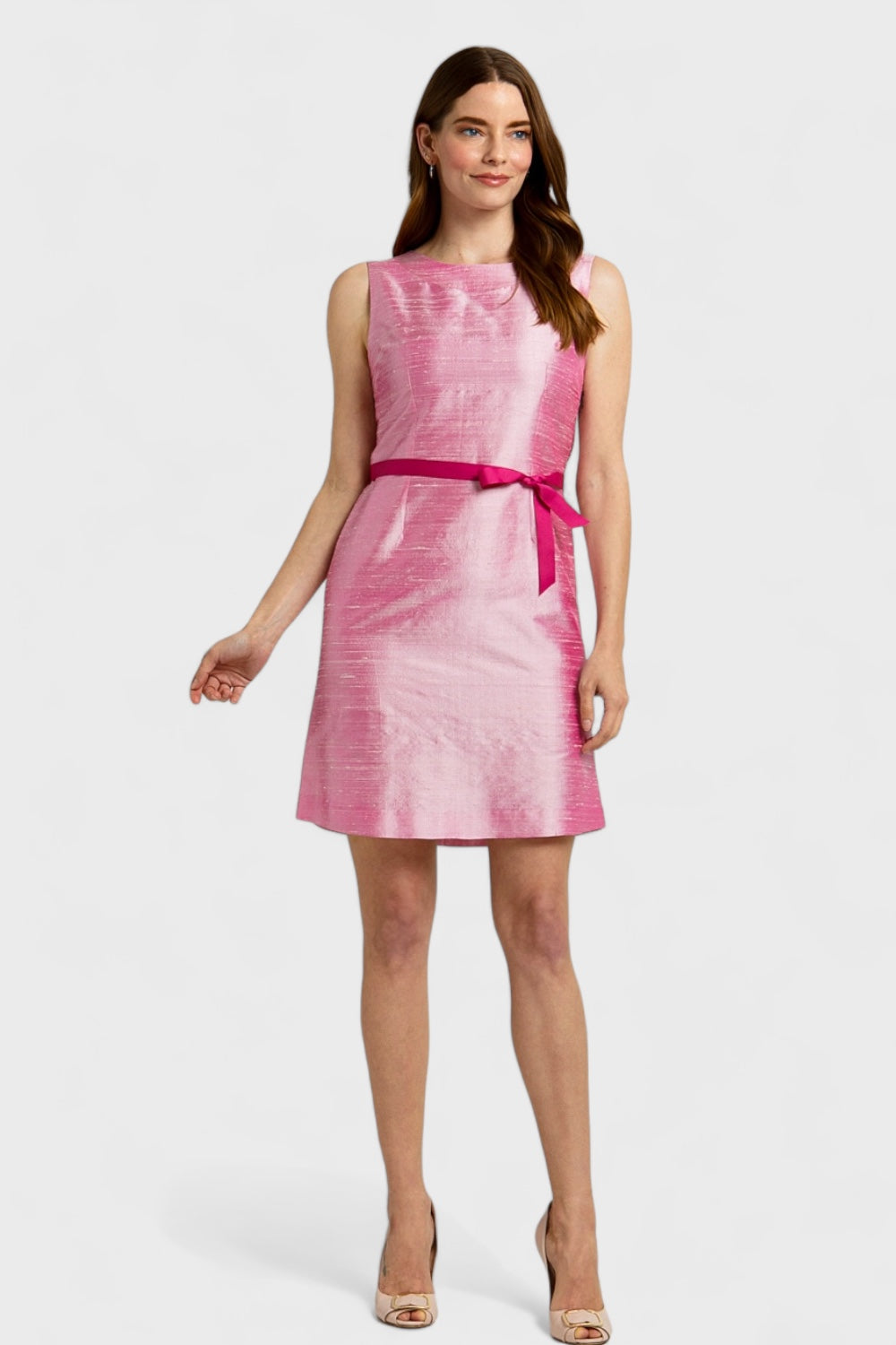 Elegant Pink Silk A-Line Dress | Italian Dresses 44/ US 8 / Pink Elegant Pink Silk A-Line Dress | Italian Dresses 44/ US 8 / Pink