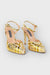 Maci Gold Python-Embossed Leather Pumps by Danilo di Lea Italian Women's Shoes