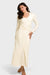 Mara Ivory Belted Bamboo Maxi Dress by Marise.Eco.Couture Italian Women's Fashion