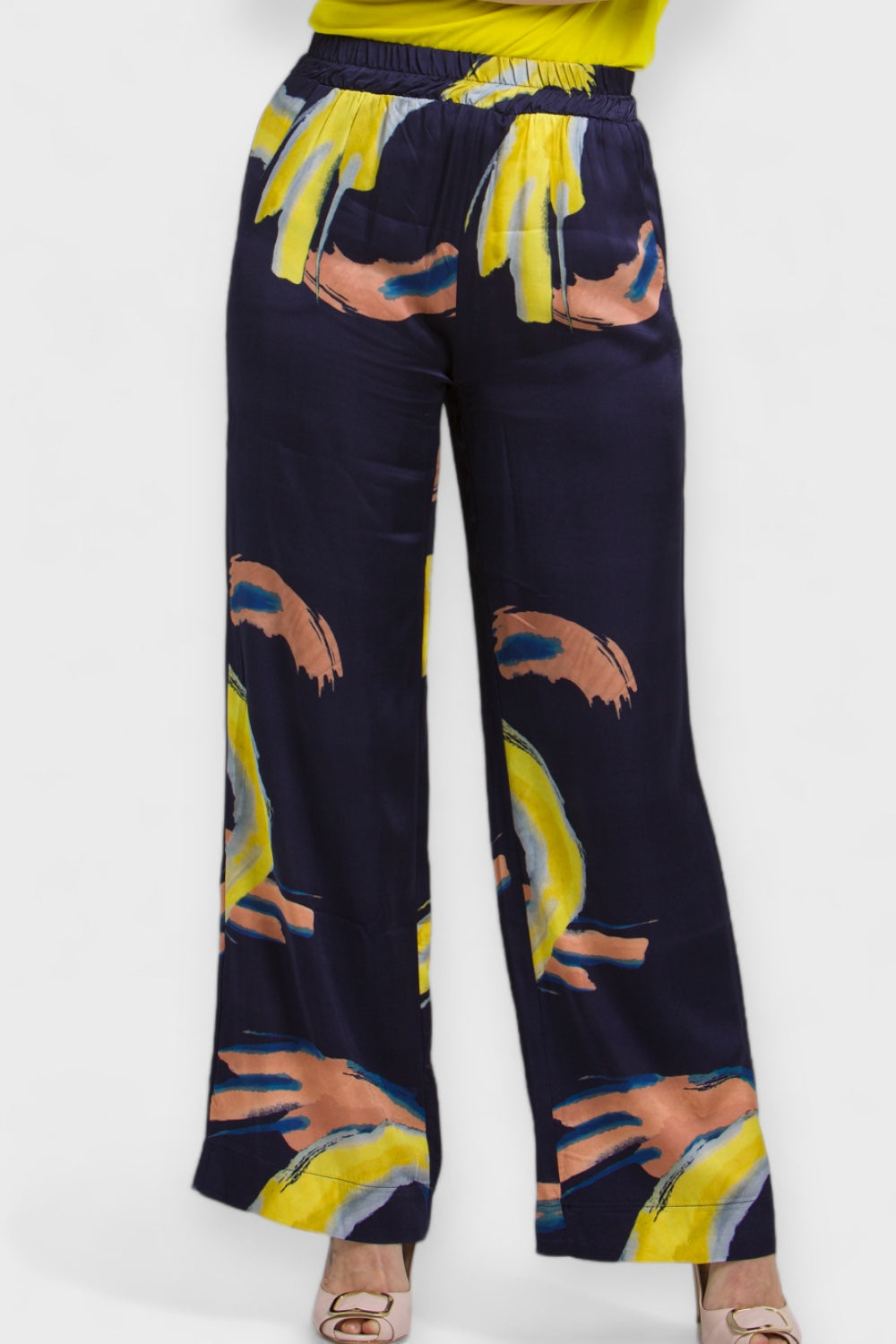 2942061 Navy Ruffle Palazzo Pants