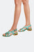 Danilo di Lea by Roselina SHOES Celestia Moss Green Crossover Leather Sandals on Model