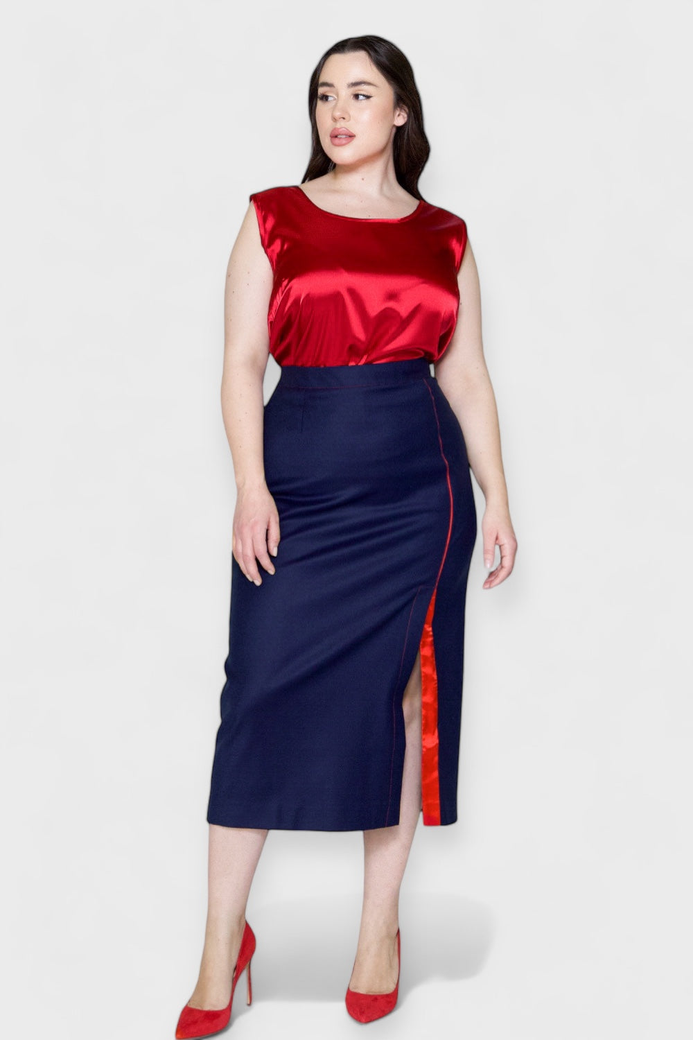 Ravenna Red Satin Tank Top Ravenna Red Satin Tank Top
