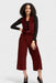Burgundy Corduroy Single Hook Gilet Vest by Marise.Eco.Couture Italian Women's Fashion Paired with Sistine Corduroy Cropped Pants
