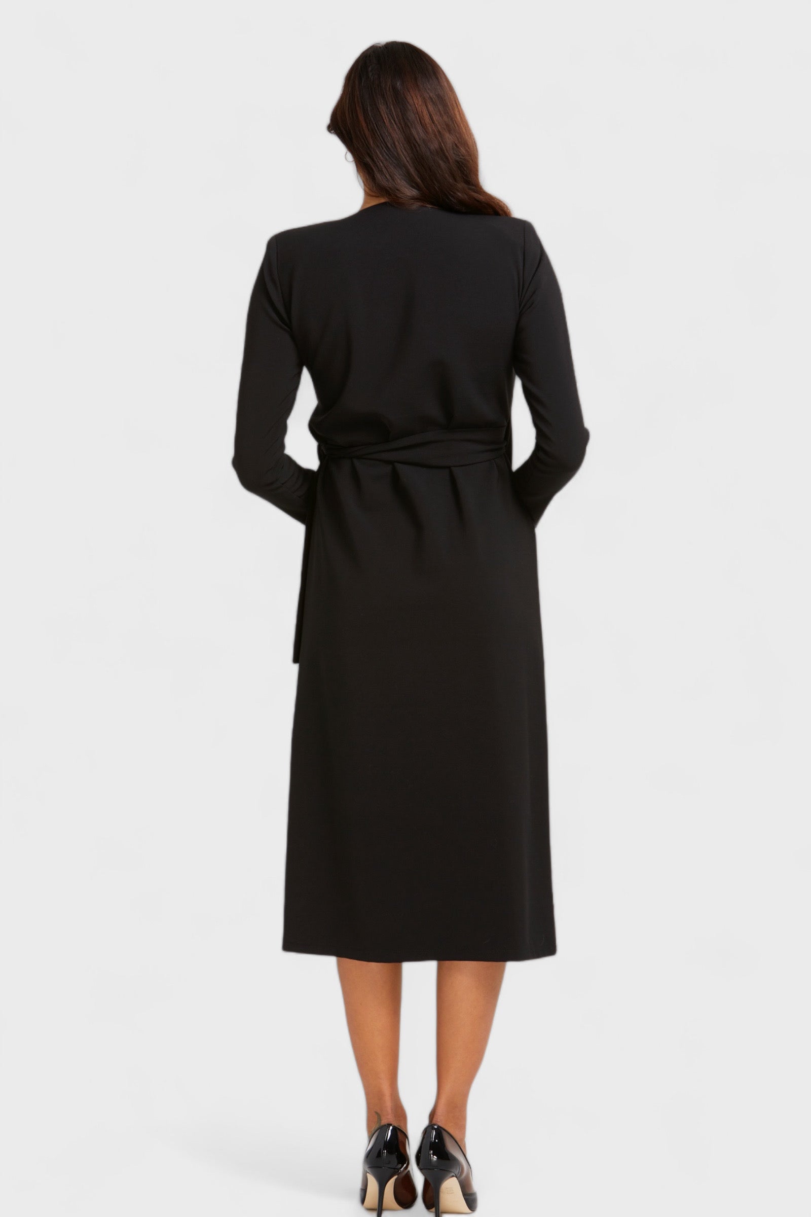 Sofia Black Pleated Wrap Dress| Italian Dresses 40/ US 6 / Black Sofia Black Pleated Wrap Dress| Italian Dresses 40/ US 6 / Black