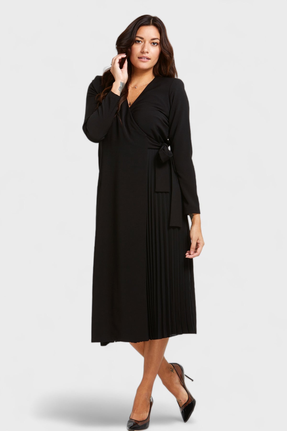 Sofia_Pleated_Wrap_Dress_Front