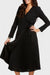 Sofia Black Pleated Long Sleeve Wrap Dress by Cristina Gavioli Italian Women's Fashion