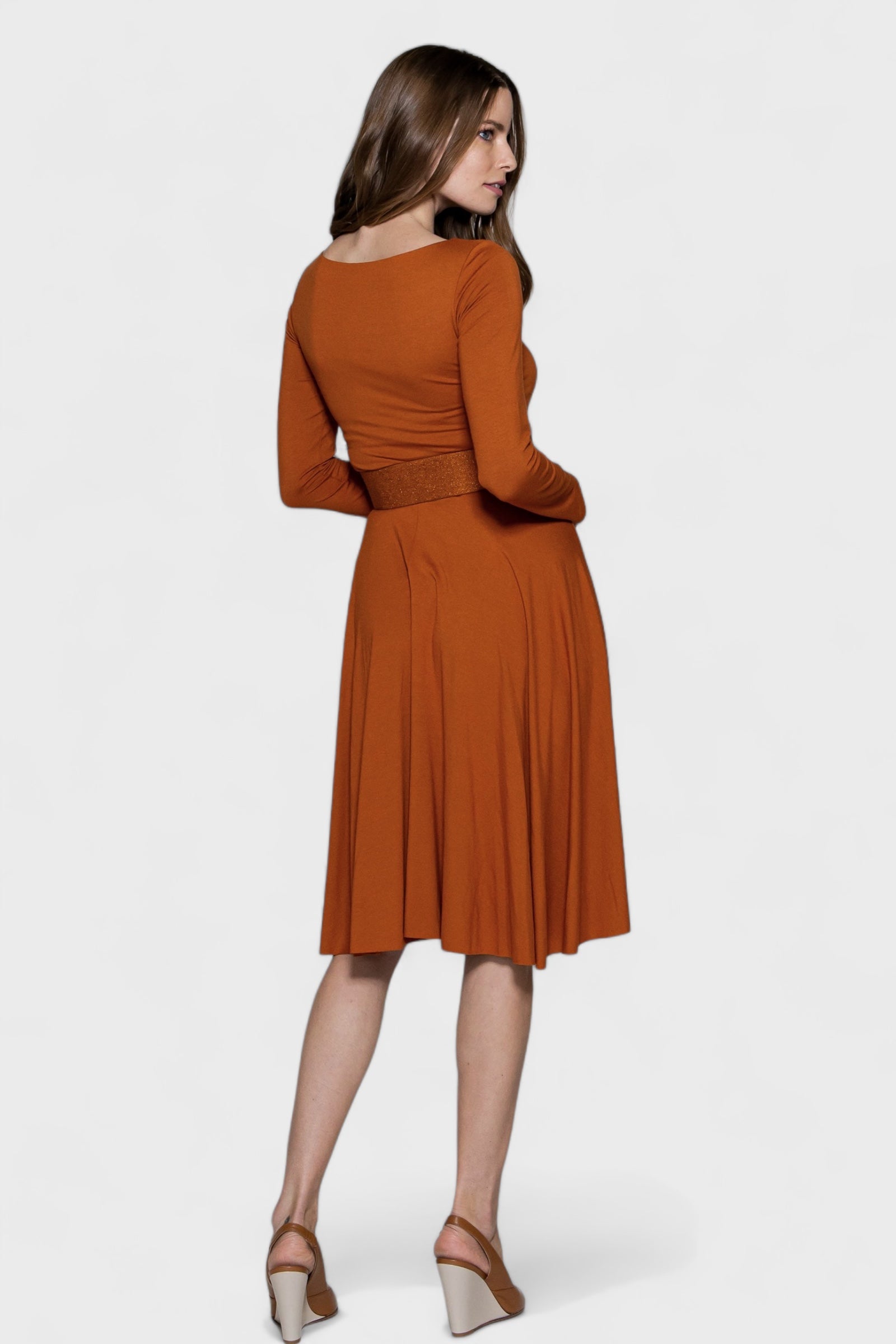 orange long sleeve midi dresses Universal Thread Orange Floral Long Sleeve Midi Dress SMALL