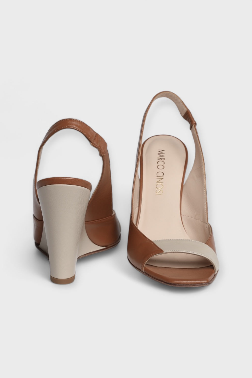 Verona Brown Beige Wedge Sandal Italian Women's Shoes — Shops