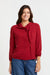 AnnaCristy Milano Red Cowl Neck Ruffled Blouse Front 2- Made in Italy
