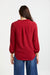AnnaCristy Milano Red Cowl Neck Ruffled Blouse Back- Made in Italy