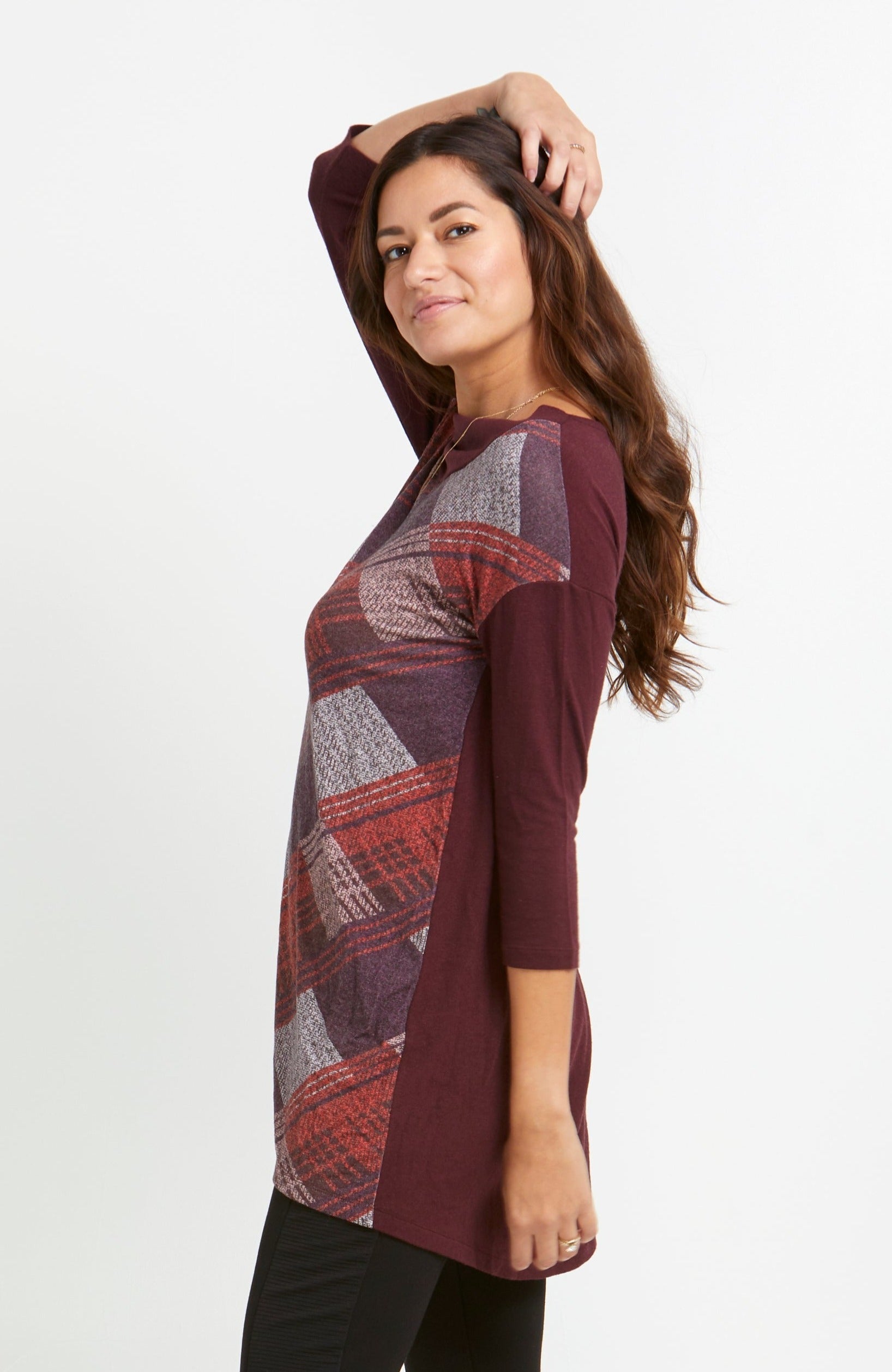 Annare Geometric Printed Tunic Top- Made in Italy Women's clothing