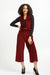 Marise Eco Couture Sistine Burgundy Corduroy Wide-Leg Pants and matching vest gilet- Made in Italy
