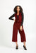 Marise Eco Couture Sistine Burgundy Corduroy Vest & Wide leg Pants Two-Piece Set Front 2- Made in Italy