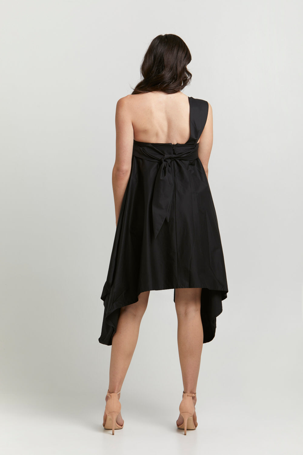 Bravaa DRESSES Adora Black Asymmetric One-Shoulder Dress