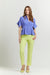 Enhle TOPS Lilac Short Sleeves Peplum Blouse with Victoria Lime Green Trouser Pants