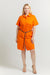 Oltretempo DRESSES Plus Size Carolina Orange Cotton Shirt Dress