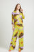 Enhle PANTS Orchid Floral Print Satin Palazzo Pants with Orchid Floral Sheer Blouse