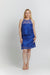 Sara Sabella 2-PIECE SET Carina Royal Blue Lace Back Halter Top & Skirt Two-Piece Set Large