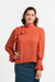 Sara Sabella Anna Orange Soft Ruffled Lightweight Blouse Front View- Made in Italy Women's Clothing