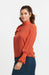 Sara Sabella Anna Orange Soft Ruffled Lightweight Blouse Side View- Made in Italy Women's Clothing