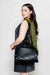 Sara Sabella 2-PIECE SET Plus Size Pantheon Grey Wool Dress & Jacket Set With Black Leather Bag and Green Silk Scarf