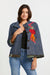 AnnaCristy Milano Appliquéd Embellished Denim Jacket Front 2- Made in Italy