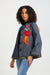 AnnaCristy Milano Appliquéd Embellished Denim Jacket Side Closeup- Made in Italy