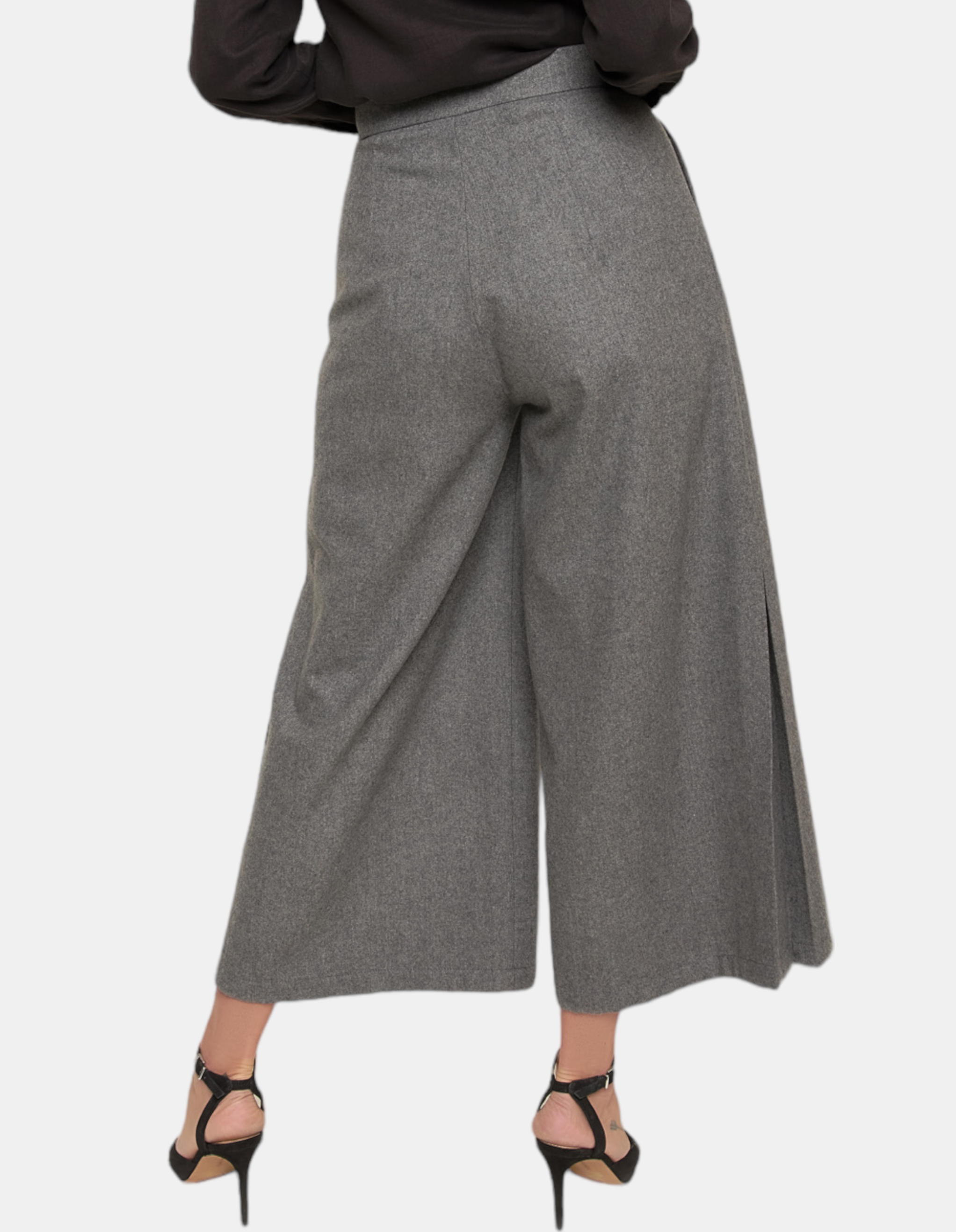 Marisé Eco . Couture Milan Grey Crepe Pocket Wool Pants- Italian Women's Clothing