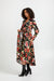 AnnaCristy Milano Natalia Black Floral Wrap Dress Side Wrap Cover- Made in Italy