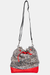 Marina Milani Bags Rosalia Red Suede Cheetah Print Bucket Shoulder Bag