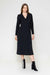 Cristina Gavioli Sofia Black Pleated Long Sleeve Wrap Dress with Ronan Black Suede Boots- Italian Women Clothing