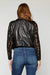 AnnaCristy Milano JACKET Cera Leather Studded Lace Sleeve Black Moto Jacket