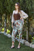 AnnaCristy Milano PANTS Anna High-Rise Floral Print Satin Trousers